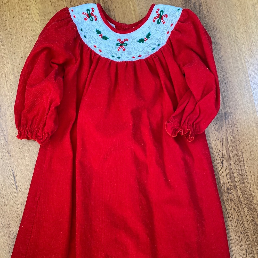 Fantaisie Kids Smocked dress Christmas